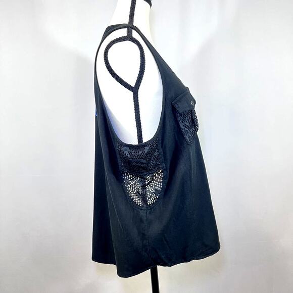 Harley Davidson tank top mesh lace accent woven black women XL - Picture 3 of 10